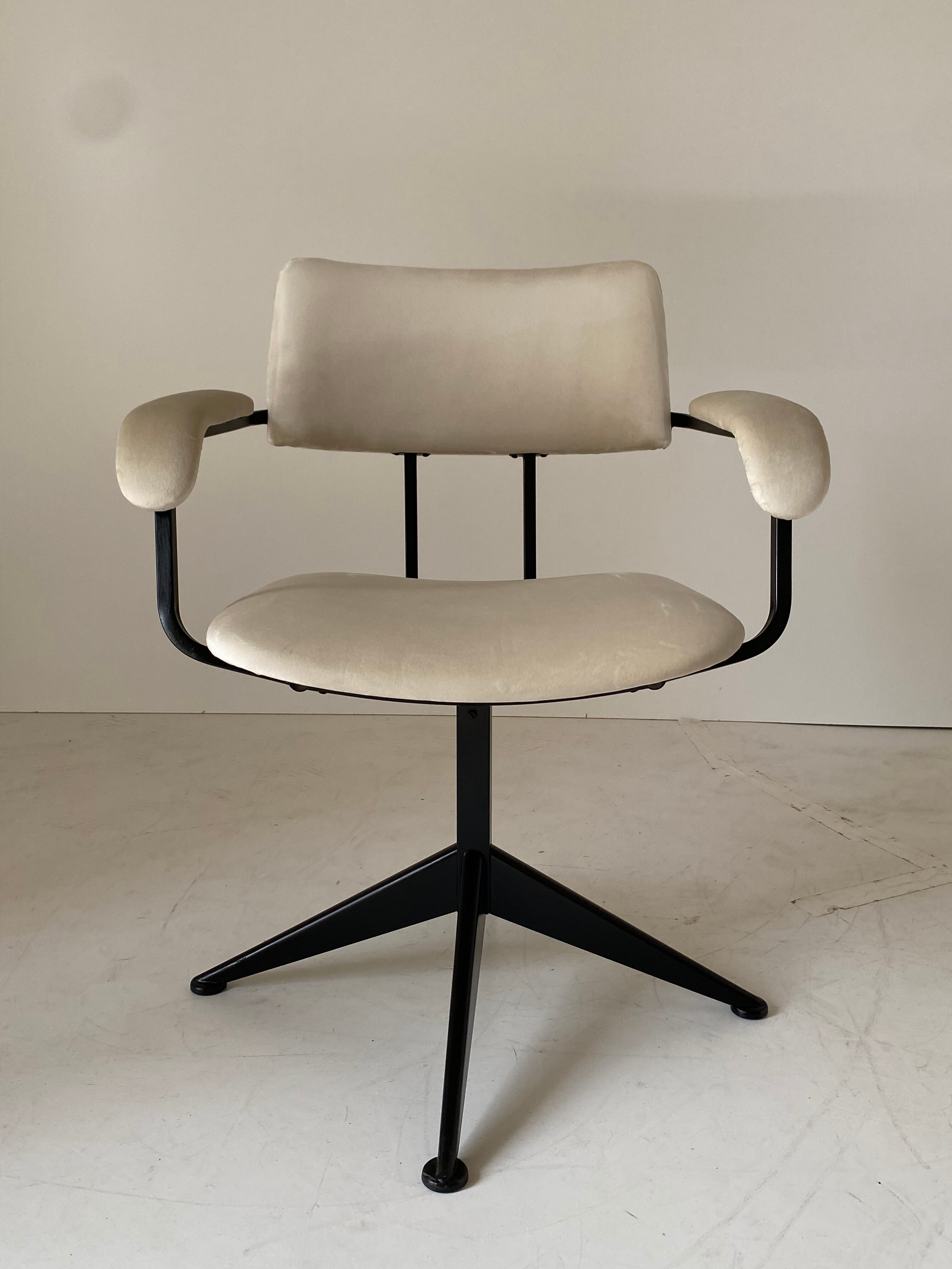 1960s vintage swivel velvet desk chair