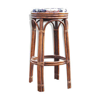 Tabouret de bar en rotin vintage