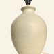 Ceramic lamp base turned in sand colour, organic shape.