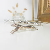 6 Leopard silver metal knife holders