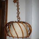 Suspension in wicker and rattan fabric 1960