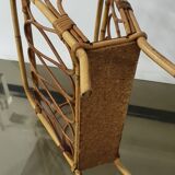 Magazine door in rattan and formica
