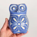 Midcentury ceramic owl figurine, Pablo Zabal, Chile, 1970s.
