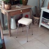 Vintage leather and chrome stool