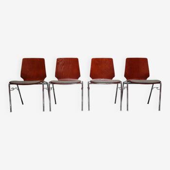 Set of 4 Hiller chairs, Germany, 1970s