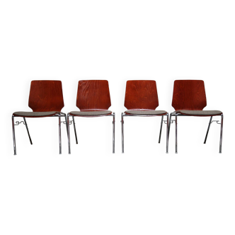Set of 4 Hiller chairs, Germany, 1970s