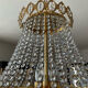 Lustre cascade en bronze et pampilles de cristal
