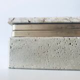 Travertine and brass box
