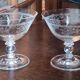 Old XL champagne glasses with chiseled decoration