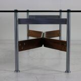 Table basse design des années 60 en palissandre et verre par Rudolf Glatzel pour Fristho