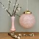 Vintage art deco globe pendant light in pale pink Clichy glass