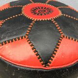 Moroccan leather pouf circa 1970