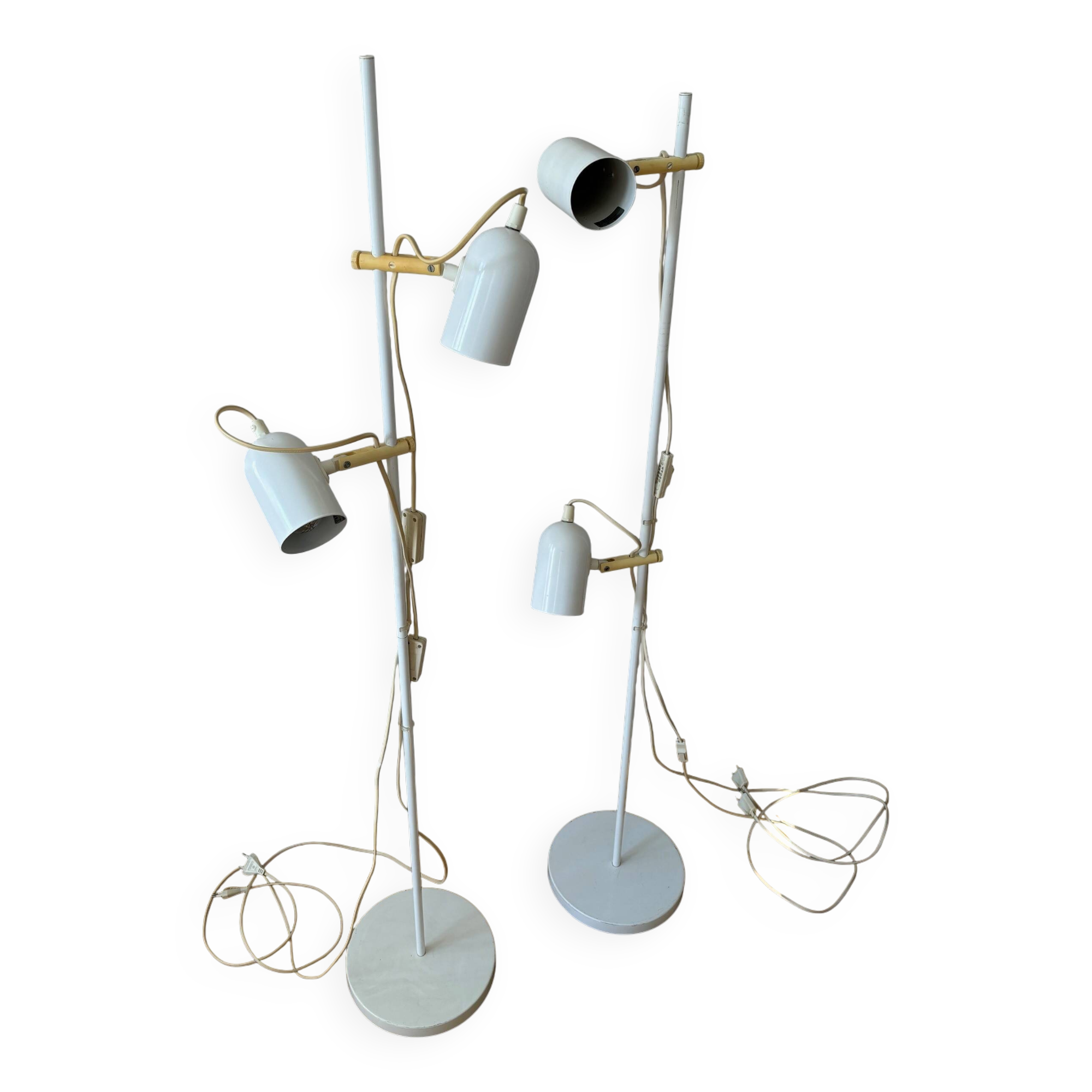 2 floor lamps with articulated spotlights - Sweden 70s/80s