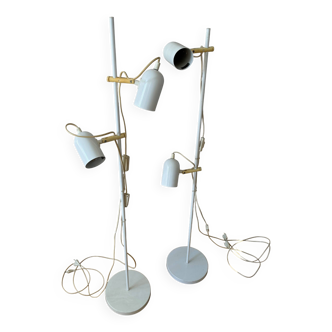 2 floor lamps with articulated spotlights - Sweden 70s/80s