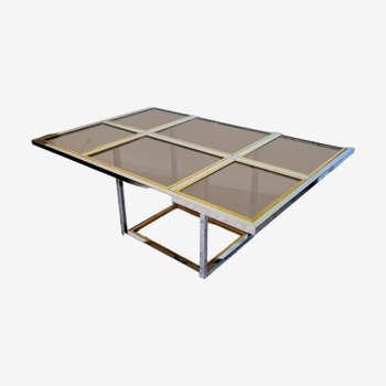 chrome and brass dining table from the 70s