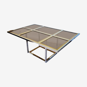 table a diner chrome et laiton année 70