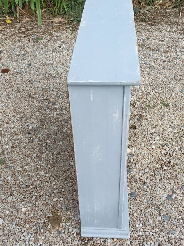 Solid gray wood cabinet with mirror door