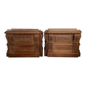 Paire de coffres en chêne