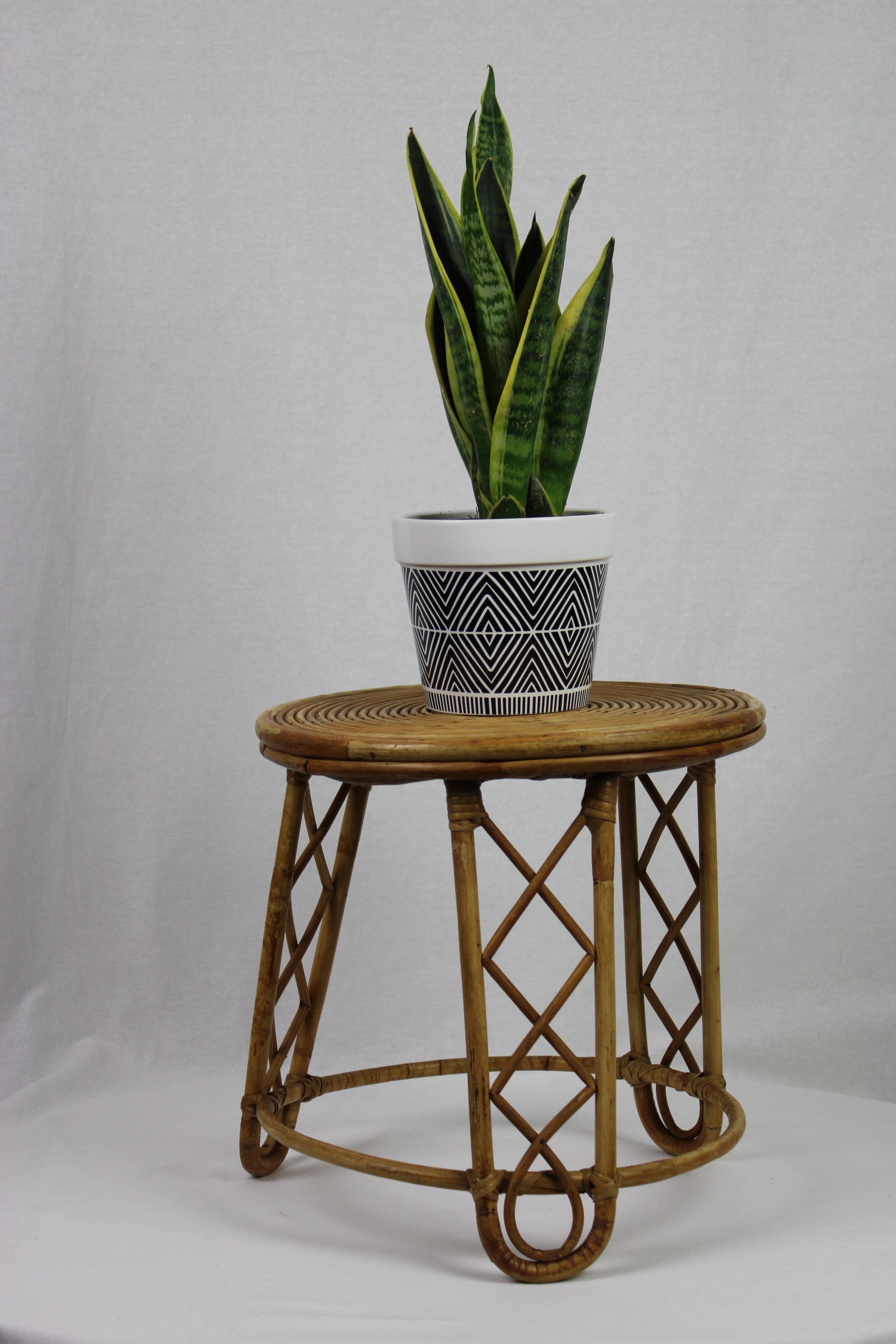 Rattan side table
