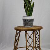 Rattan side table