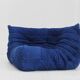 Togo Ligne Roset blue leather corner armchair by Michel Ducaroy for Ligne Roset