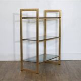 Italian glass and gold metal shelf from Artelano 1970