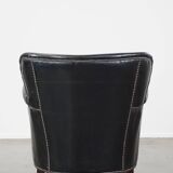 Fauteuil en cuir de vachette noir