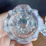 Pair of VMC candle holders in thick glass - Reims