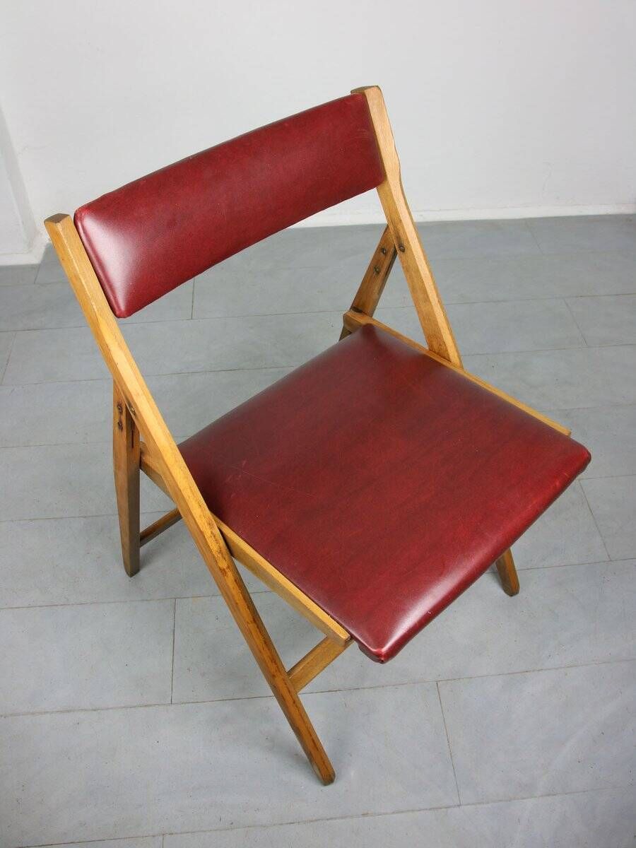 Vintage red Eden folding chair by Gio Ponti