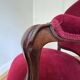 Fauteuil ancien voltaire velour rouge