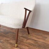 Mid-Century Norwegian Teak & Boucle Sofa, 1960s.