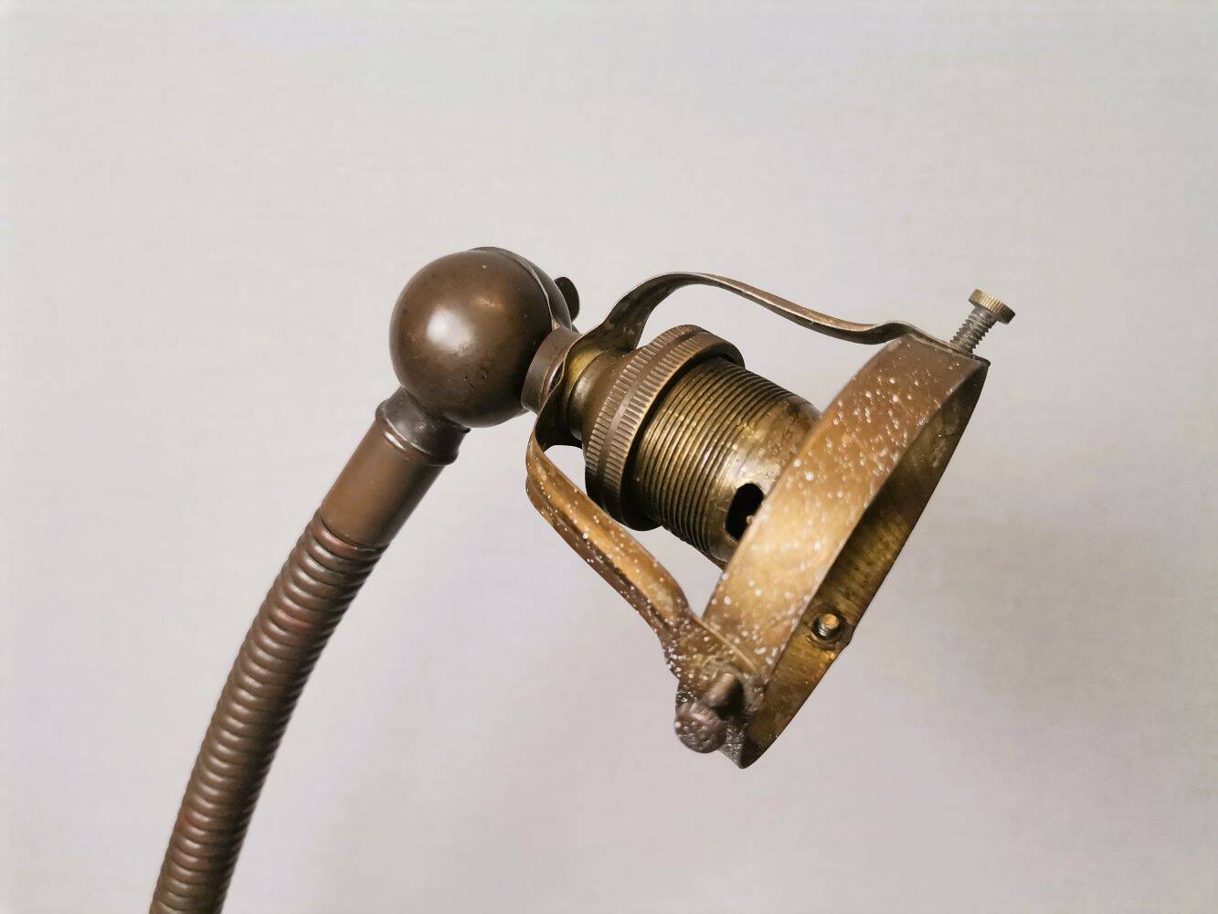 Art deco 1930s general electric brass goose neck table lamp