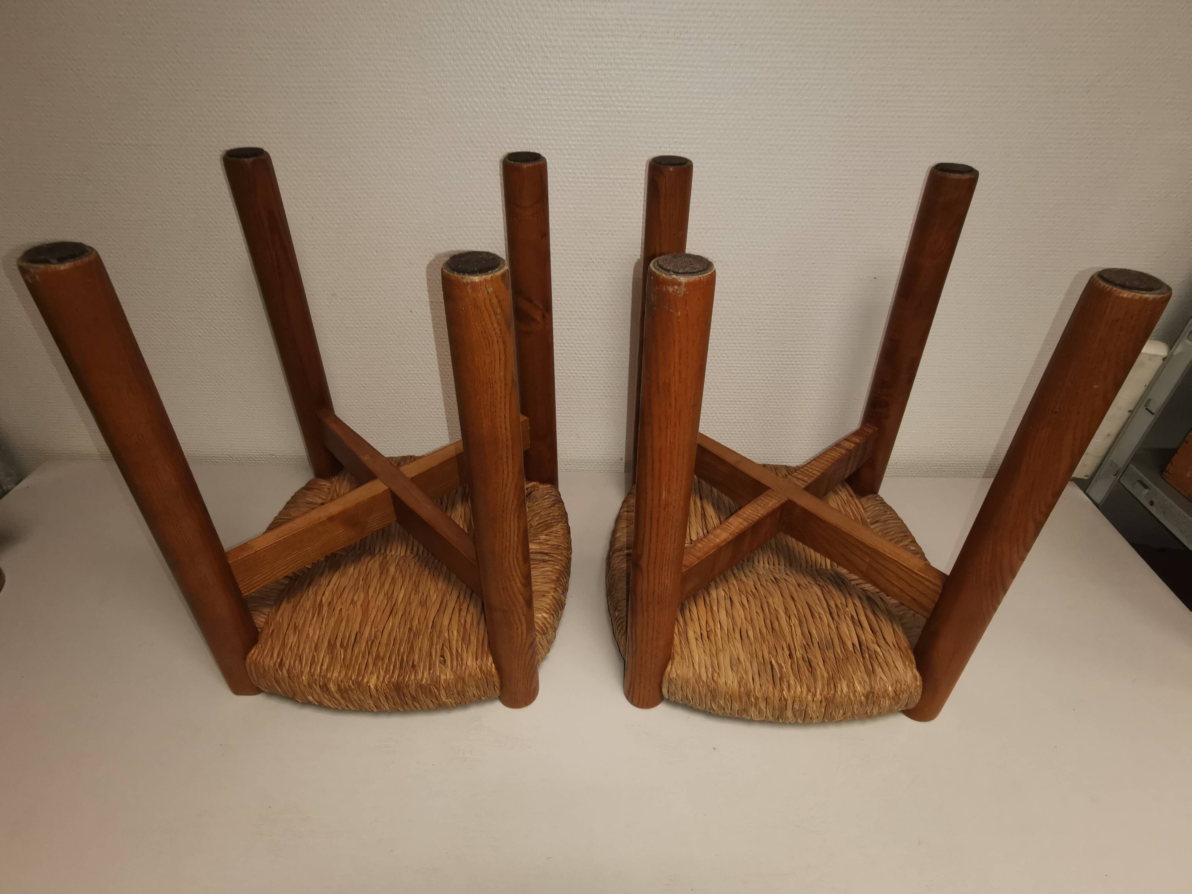 Pair of vintage stools called Méribel by Charlotte PERRIAND
