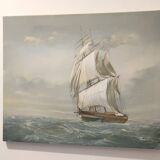 Oil on canvas marine signed