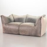 Mario Bellini 2-Seat Le Bambole Sofa for C&B Italia in Leather & Fabric 70s