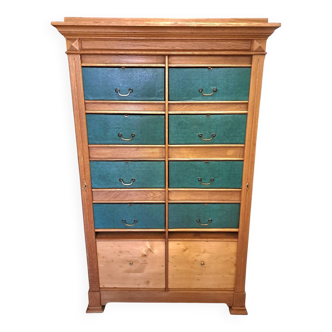 Art Deco oak notary filing cabinet