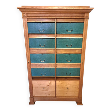 Cartonnier de notaire Art Déco en chêne