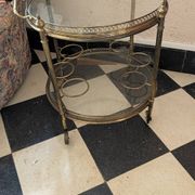 Brass and glass bar cart