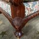 Pair of English mahogany and canning armchairs