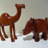 Two wooden animals