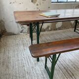 Guinguette table and its 2 benches