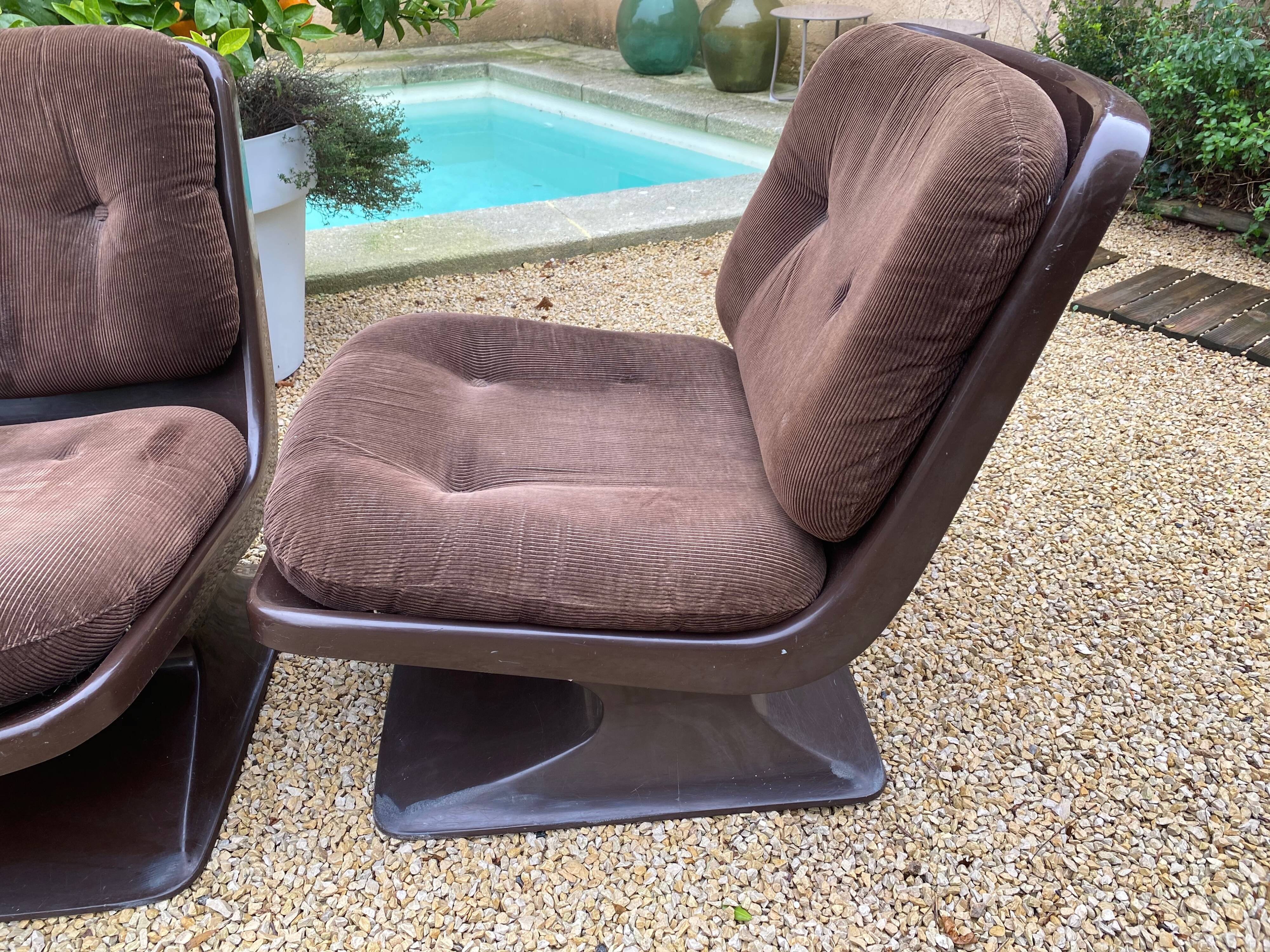 Set of 3 Albert Jacob easy chairs for Grosfillex 1970