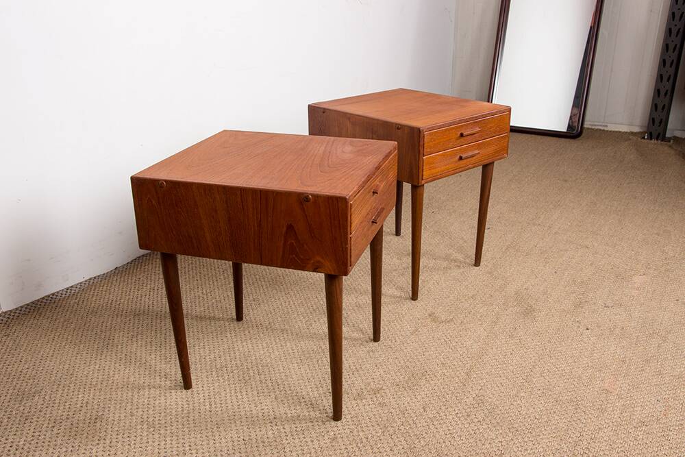 Pair of Danish teak bedside tables by PBJ Mobler 1960