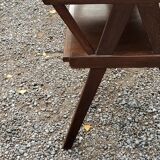 Vintage side table from the 50s in beech oak and poplar compass feet