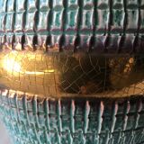 Celt and gold cracked art deco vase