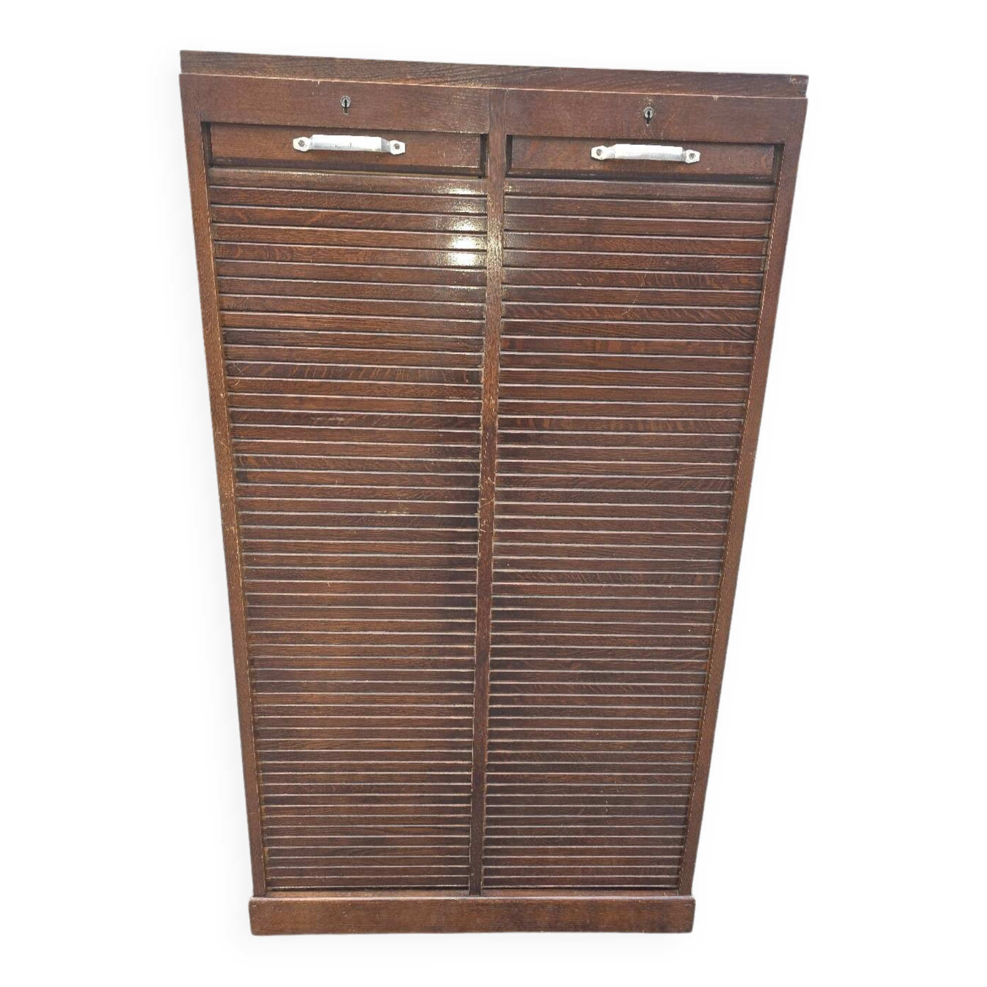 Oak roll-top filing cabinet