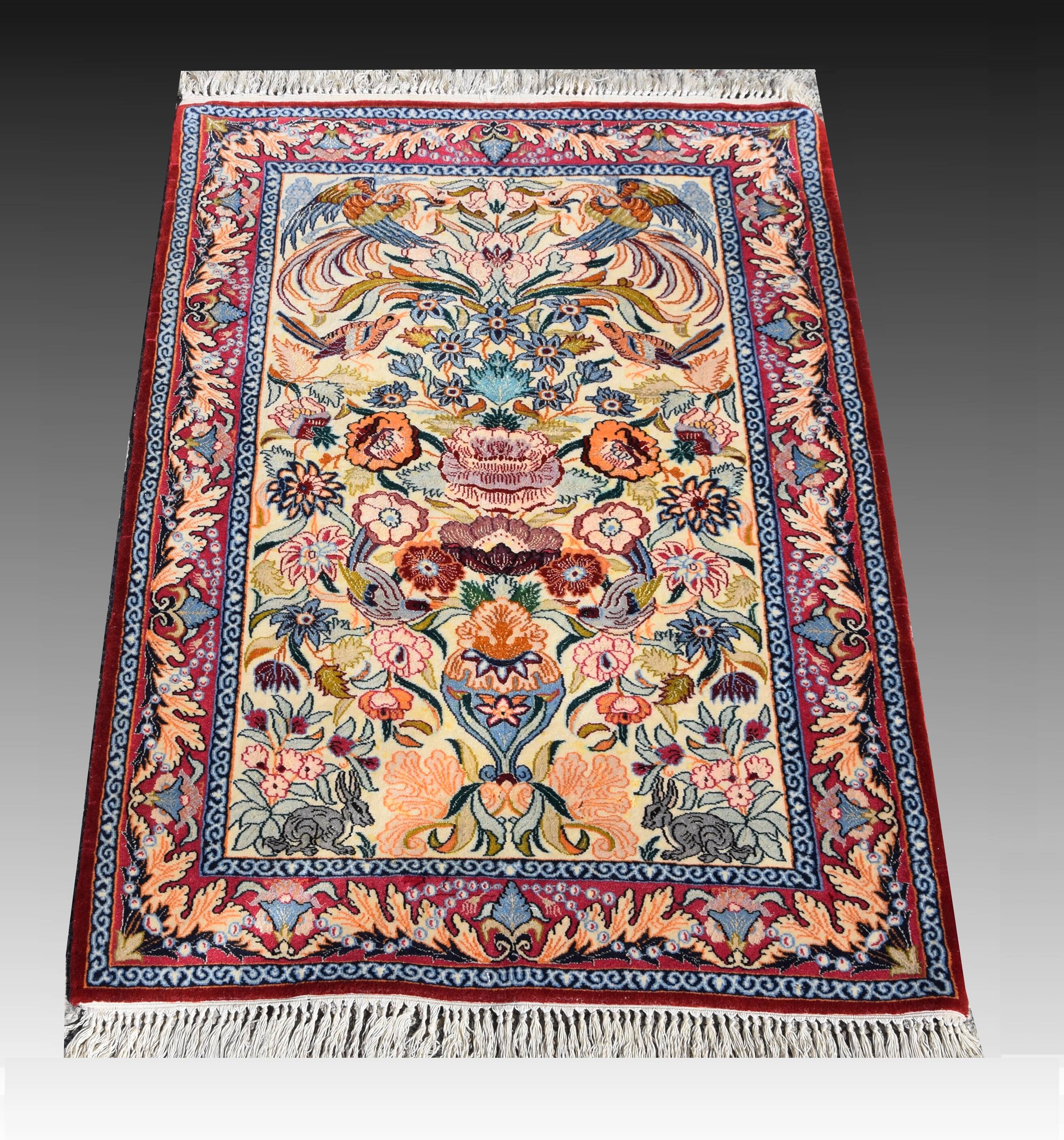 Oriental Rug Iran Isfahan 0.74X 1.08 M - Wool and Silk