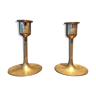 pair of small brass candlesticks