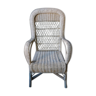 Fauteuil en rotin blanc