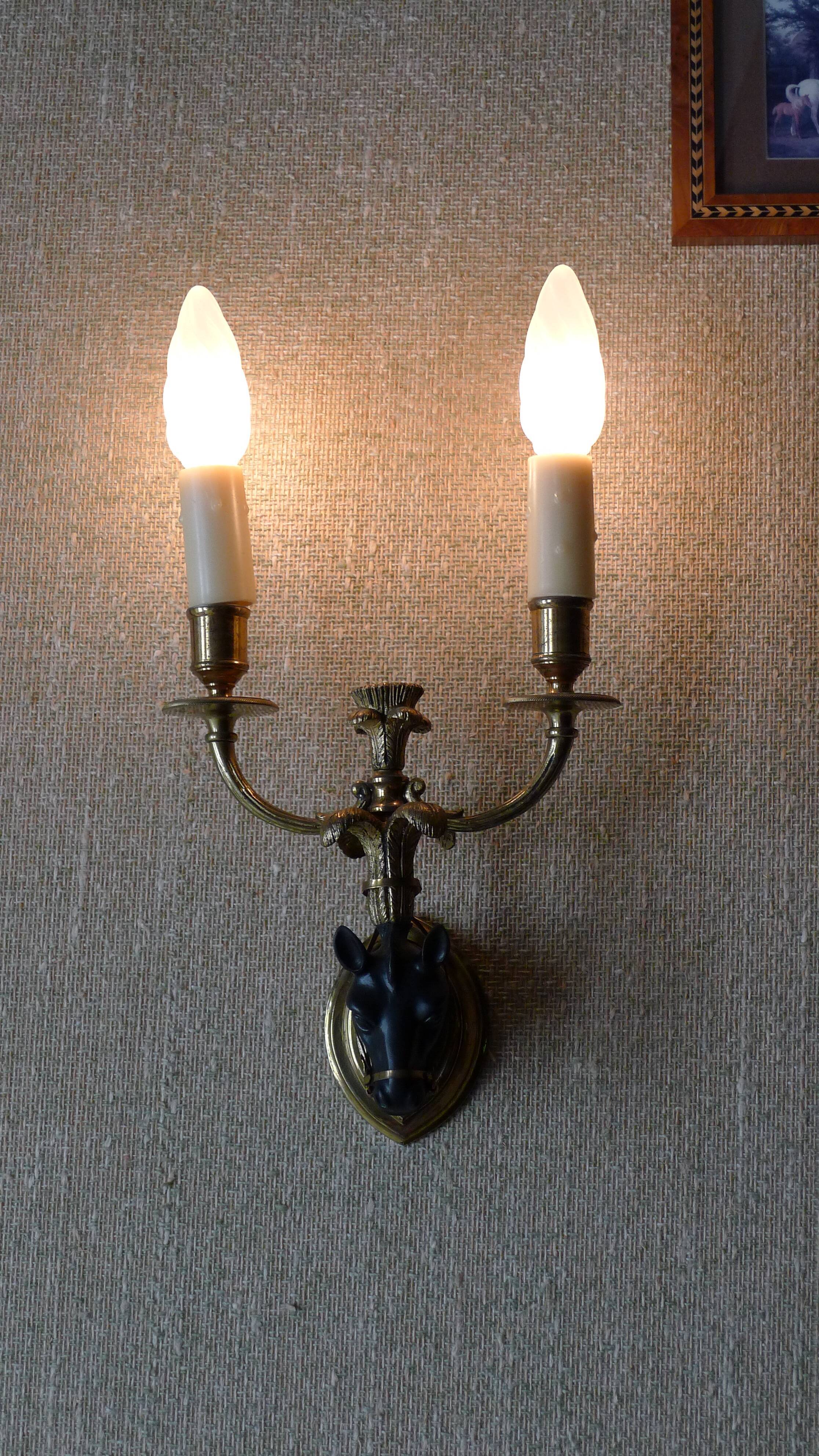 Paire d'appliques bronze